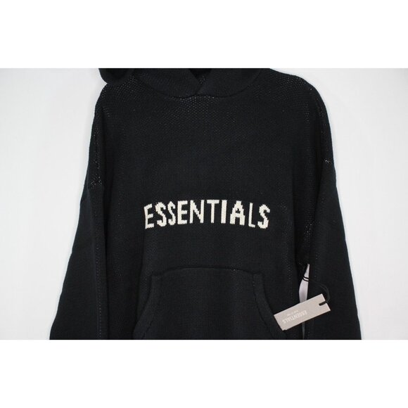 Essentials Fear Of God Mens XS Black Knit Hoodie NEW R1666 - Picture 2 of 10